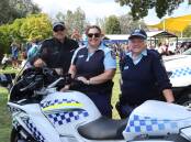 Senior Constable Chaplin, Senior Constable Jess Lodge and Senior Constable Helen Baker at the Police Youth Day on April 18, 2024, at Bathurst's Peace Park. Picture by Amy Rees