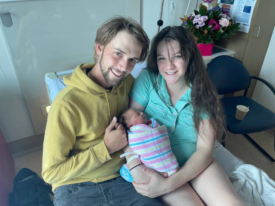 Lachlan Bemrose and Laylah Faulkner welcomed their first baby, Aurora Ann-Maree Bemrose into the world on February 29. Picture by Alise McIntosh