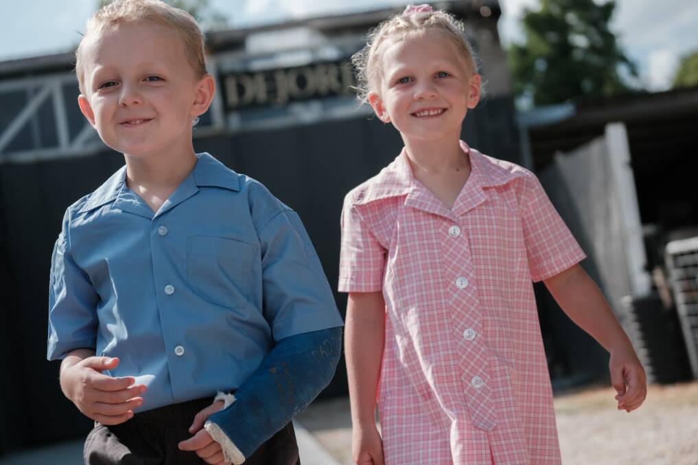 Oliver Ross and Harper Weal are starting Kindergarten at Holy Family on Friday. Picture by James Arrow