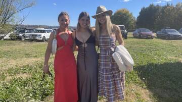 Lily Kable, Abbey Larkings and Harriet Lowe looked lovely in their dresses. Picture by Alise McIntosh