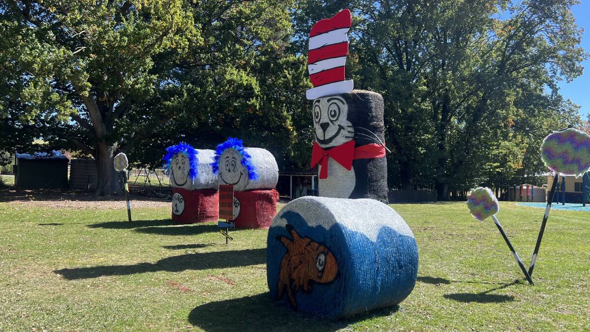 Neville Public School was awarded first place for its Dr Seuss hay bale art. 