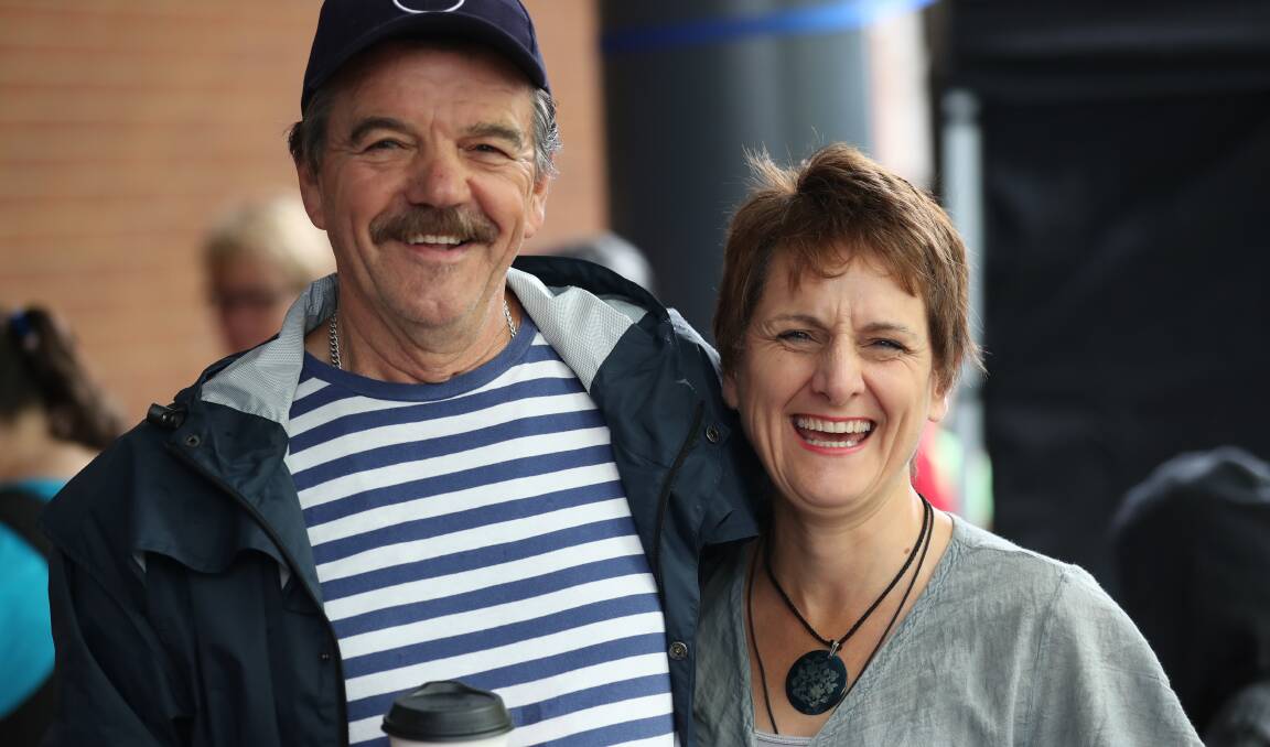 SMILES: Tony and Gerarda Mader were at the Bathurst Library's forecourt on Saturday, for the Bathurst Artisan Markets. 120217pbarti3
