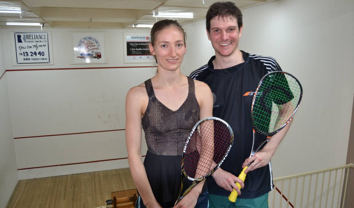 CHAMPIONS: Jennifer Brown and Matthew Karwalski won the Bathurst Panthers Squash Open women's and men's title respectively on Sunday. 