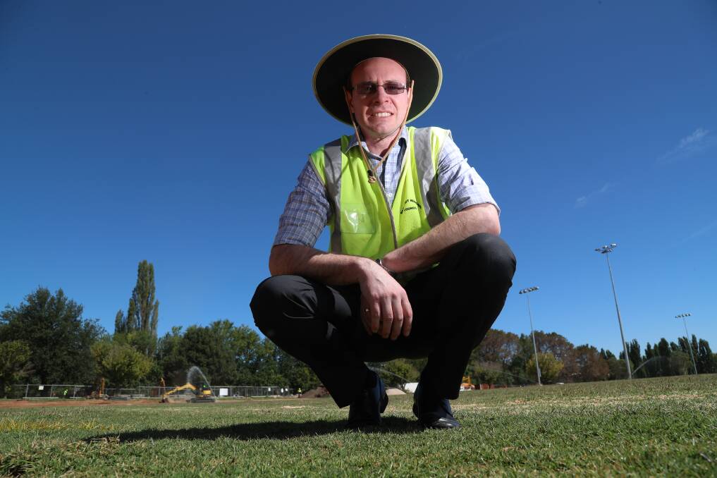 LOOKING GOOD: Bathurst Regional Council manager of technical services Bernard Drum at Proctor Park on Tuesday. Photo: PHIL BLATCH