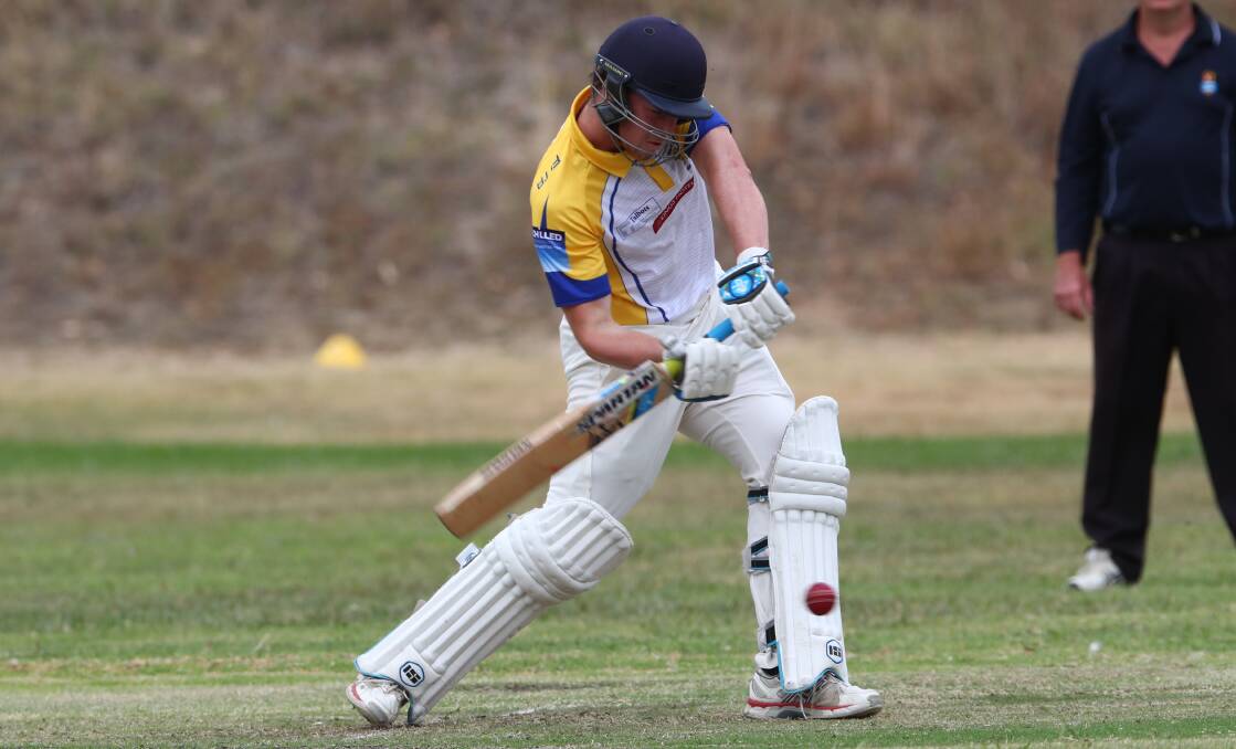 IN THE HUNT: Ryan Peacock stood in for regular Rugby Union skipper Sam Macpherson on Saturday and topped scored with 53 runs at Brooke Moore Oval before his team was dismissed for 180. Photo: PHIL BLATCH