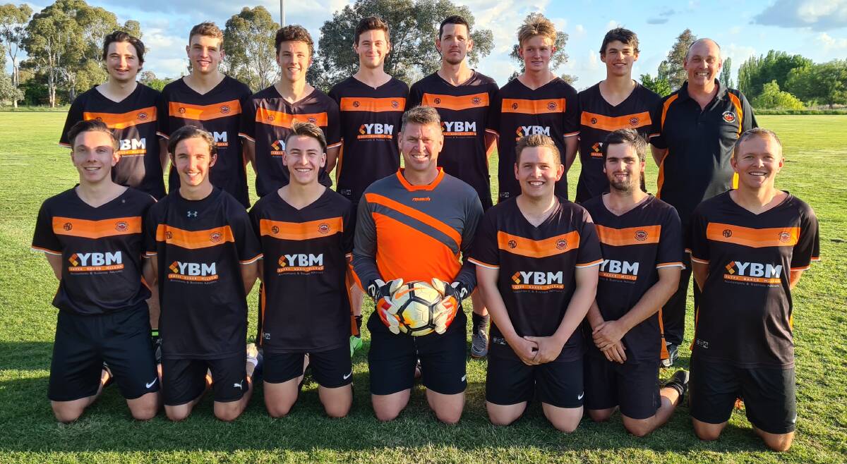 MOVING UP: The Macquarie United team that won the Bathurst District Football men's second grade grand final in 2020. Photo: CONTRIBUTED