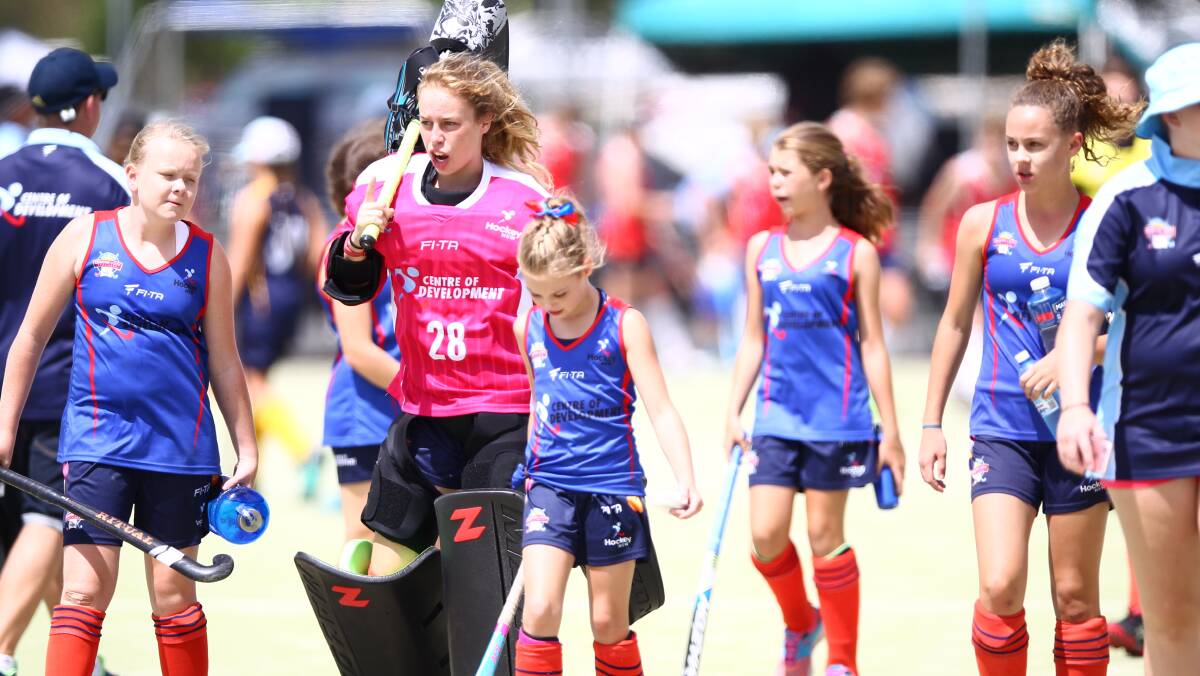 GROUP EFFORT: Some of the Hunter hockey juniors, during the Basil Sellers Regional Challenge at the Cooke Hockey Complex on Friday. Photo: PHIL BLATCH