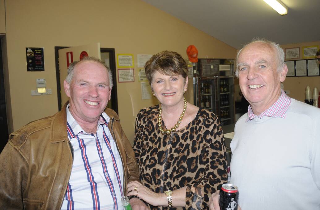 CELEBRATION: Gerry Lynch with Kathy and David Griffin were just some of the 100 guests on Saturday. 110516c21fern8