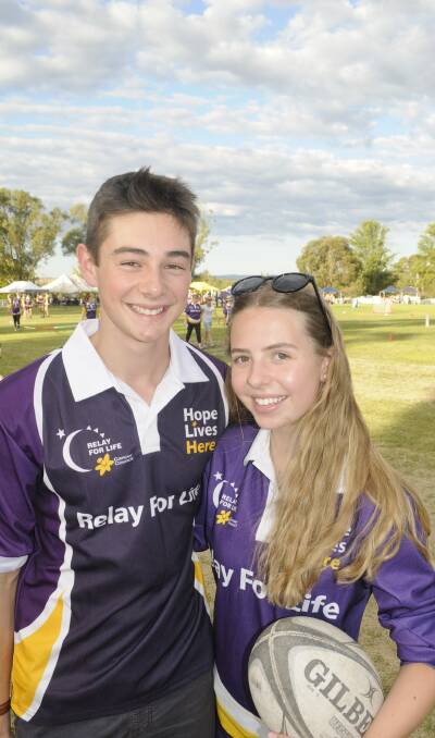 FUN TIMES: All Saints' College year 11 students Charlie O'Neill and Charlotte Hunt. 031117crelay8