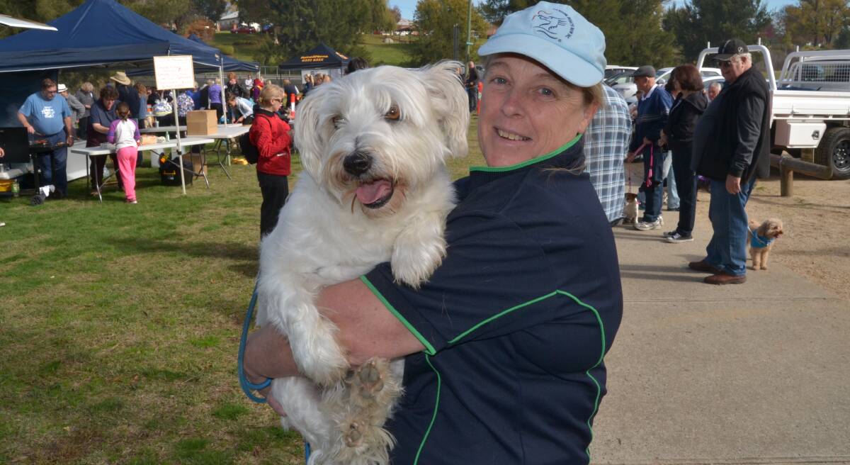 WALK: Deb Clarke with her dog Tully at the Million Paws Walk in 2016.