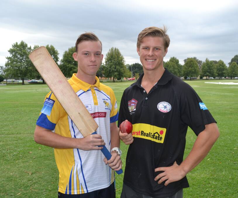 TALENT: Rugby Union's Ryan Peacock and Bathurst City's Mike Waldren at Morse Park , the venue for this weekend's grand final. Photo: BRADLEY JURD 033017bcricket
