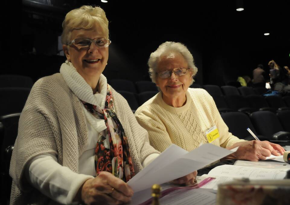JUDGING: Speech and drama adjudicator Judith Burgess with volunteer 'penciller' Elisabeth Fulton were kept busy during another packed day at the Bathurst Eisteddfod. 082916ceist1
