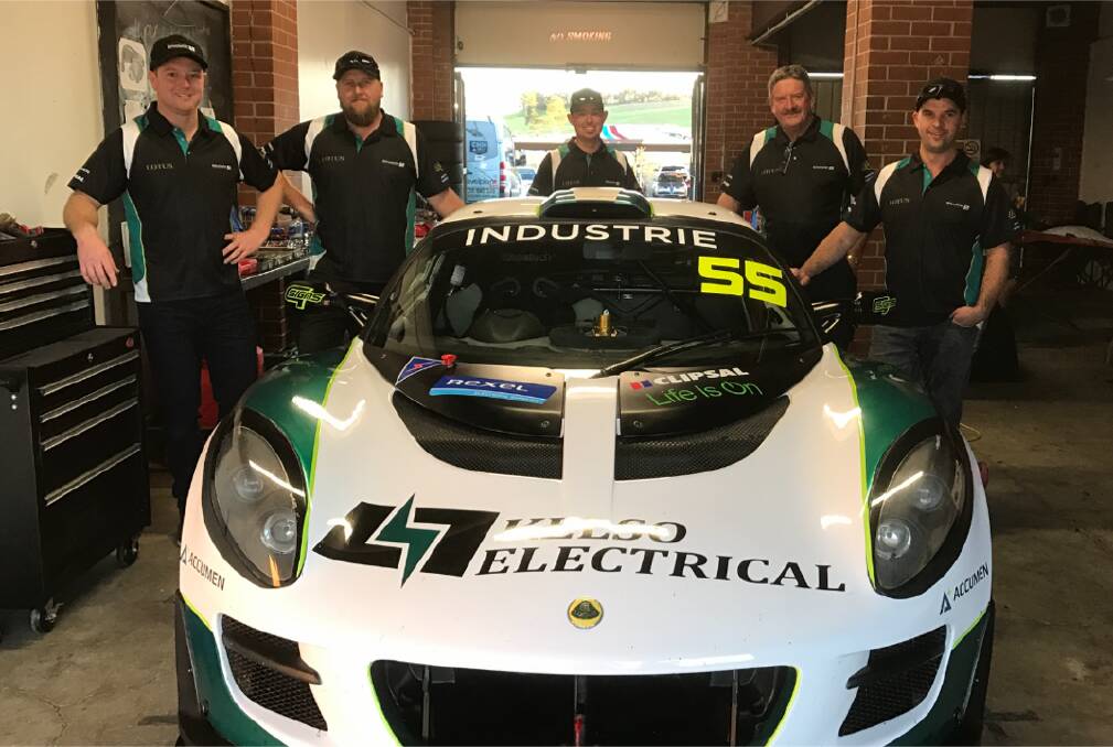 WINNERS: Kelso Electrical Racing team, with their Lotus Exige at the Sydney Motorsport Park, at Eastern Creek. Photo: SUPPLIED
