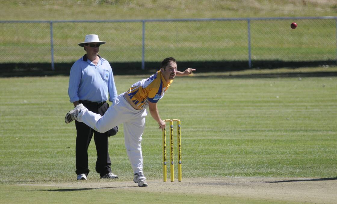 HOWZAT: Rugby Union's Sam Macpherson took 2-9 off 2.1 overs against St Pat's Old Boys on Saturday. Photo: CHRIS SEABROOK 112616cpats3b