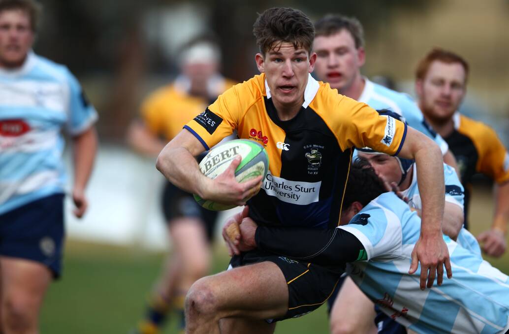 GAME ON: CSU's Lachie Robinson in action against Forbes Platypi on July 8. His side will play Dubbo Kangaroos at University Oval on Saturday. Photo: PHIL BLATCH 