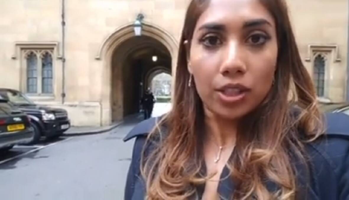 TERROR: Fairfax Media journalist Latika Bourke was in London as the events at Westminster unfolded. She posted a video onto her Facebook page on Thursday morning, Australian time. Photo: Latika M Bourke Facebook