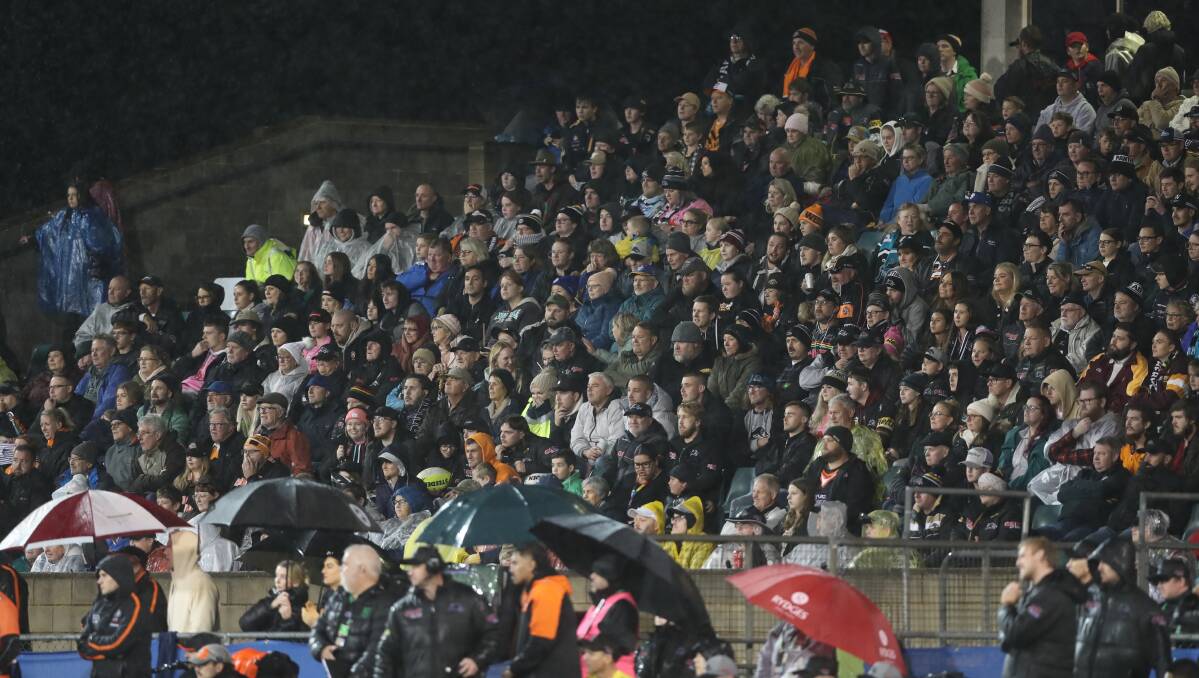 The fans packed into the grandstand at Carrington Park for last year's NRL match. Picture by Phil Blatch