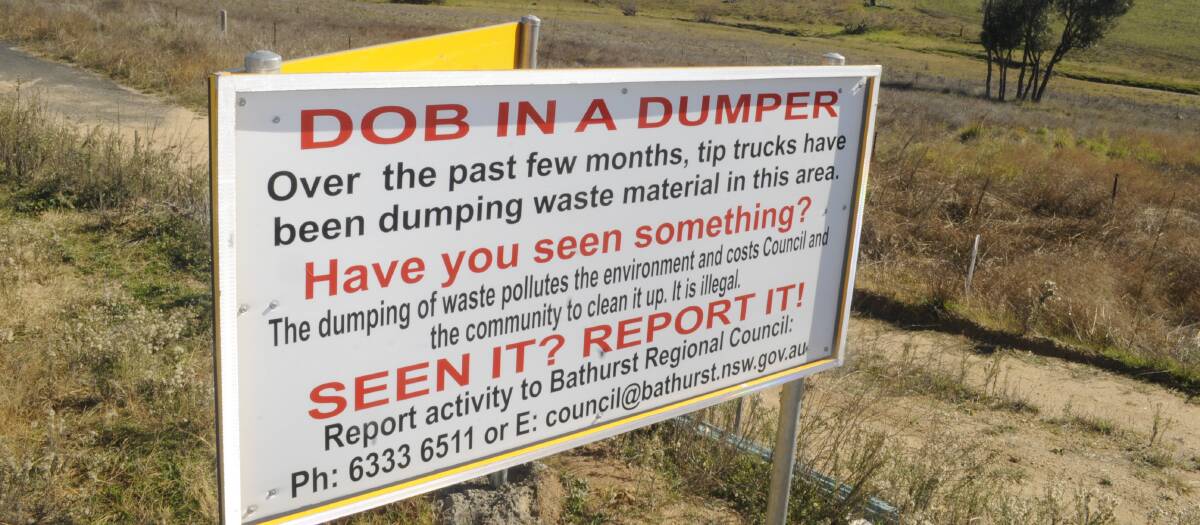 ON NOTICE: A sign warns potential illegal dumpsters on the Dunkeld Road, at a place where illegal dumping has becoming all to popular. 