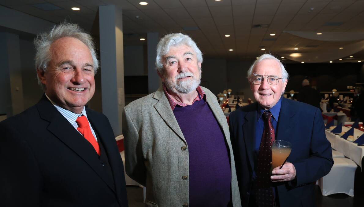 TRIO: Rob Quinn, Allan Shields and Steve Howes at The Light on the Hill dinner on Saturday. Photos: PHIL BLATCH 092416pblight12 