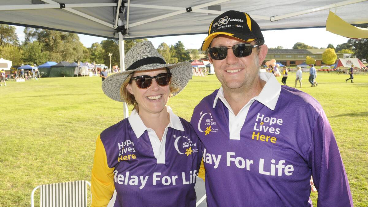 OUT AND ABOUT: Janine Martin with Anthony Clark at the Bathurst and District Relay For Life. 031117crelay3
