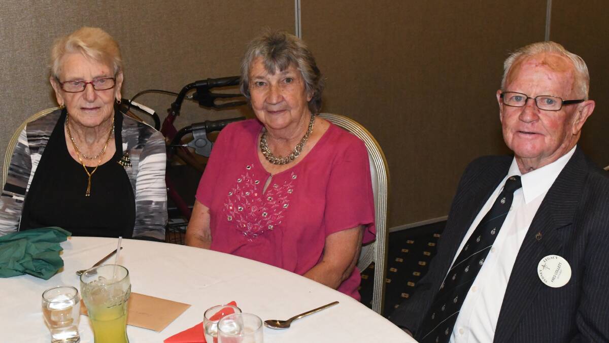 DAY OUT: Vera Thurtell with Beryl and Fred Collett at the Bathurst Legacy Widows Christmas luncheon. 121017clegacy7