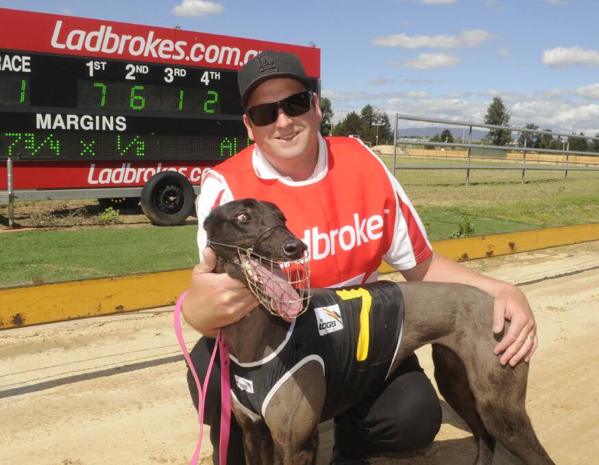 FIRST WIN: Owner Matt Murphy with Raglan Diva, who won her maiden race at Kennerson Park on Monday. Photo: CHRIS SEABROOK 1