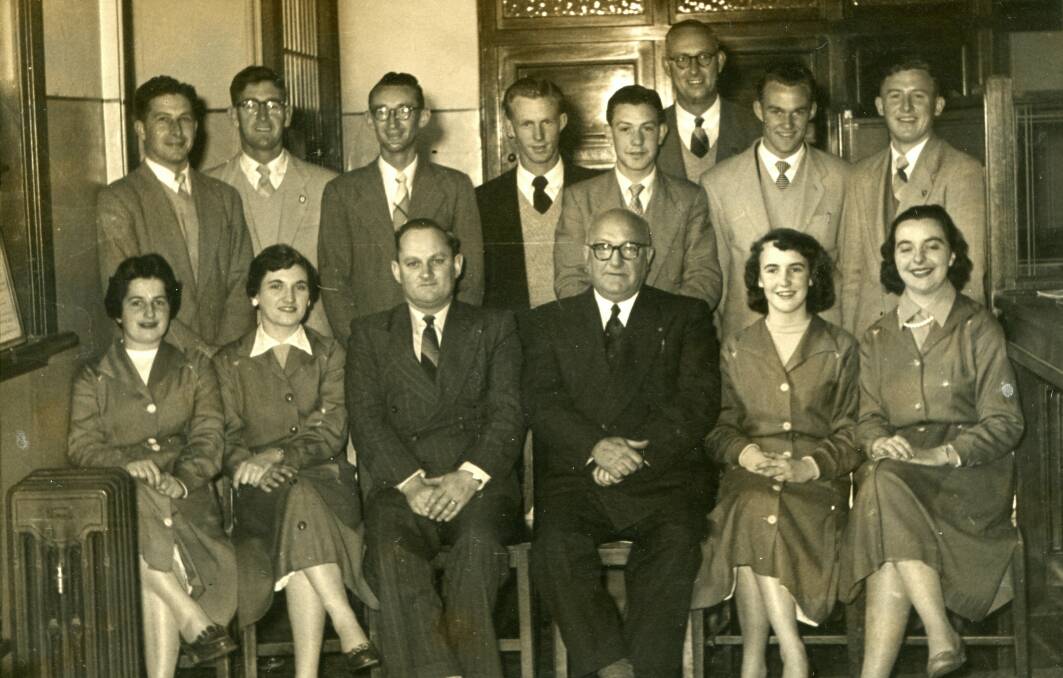 BRANCHING OUT: The Bank of New South Wales staff at the Bathurst Branch in 1956. The decision to open a Bathurst Branch of the bank came in late June, 1856.