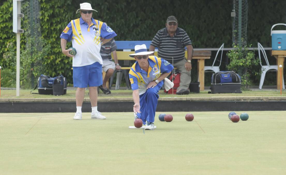 HOPING FOR THE BEST: Brian Bromfield bowls on Saturday at the Bathurst Bowling Club. Photo: CHRIS SEABROOK 021817cbowls2