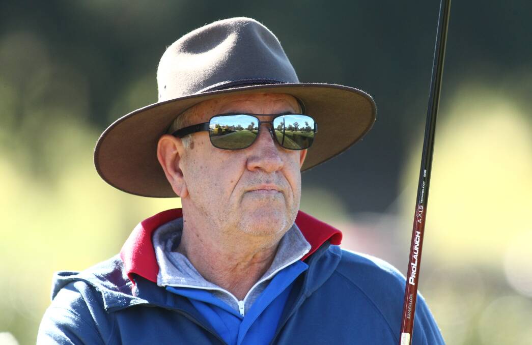 WATCHING IT GO: Neil Larcombe tees off at the Bathurst Golf club. Photo: Phil Blatch 071616pbgolf3