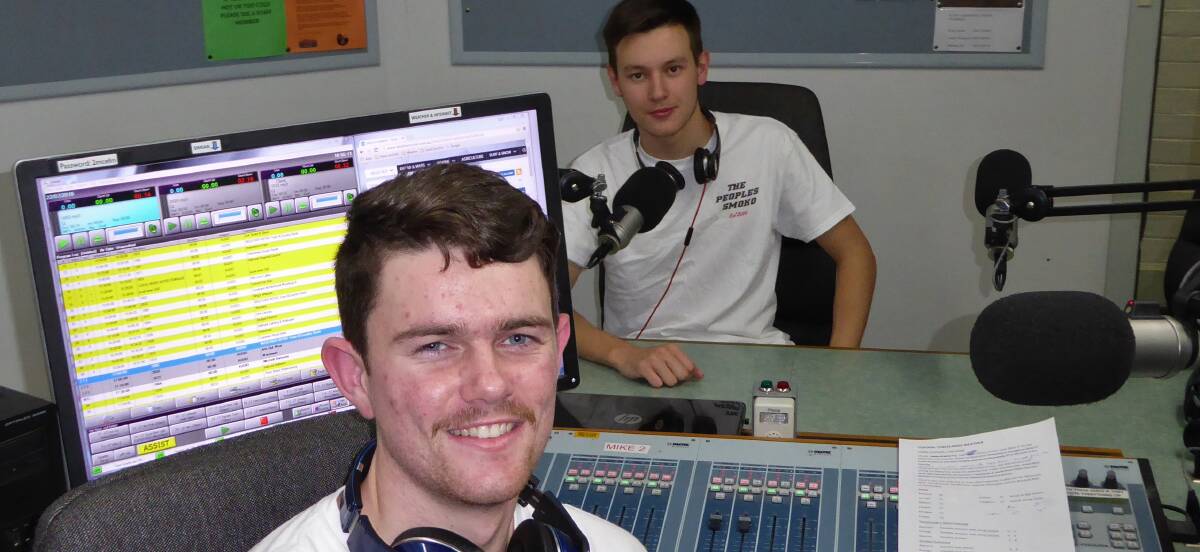 Young Blood: Adam Murray and Glenn Martin during a recent edition of “The Peoples Smoko” heard each Friday at 4pm.