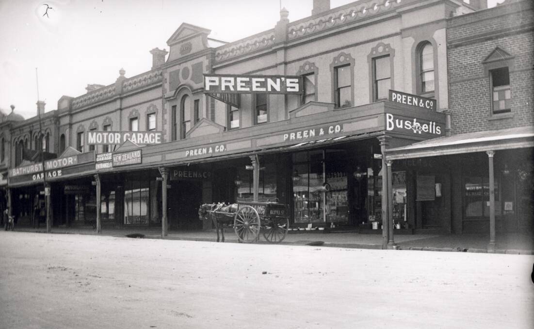LOCAL SUCCESS: Preen and Company in lower William Street in 1910 with one of its horse-drawn home delivery carts waiting patiently out the front.