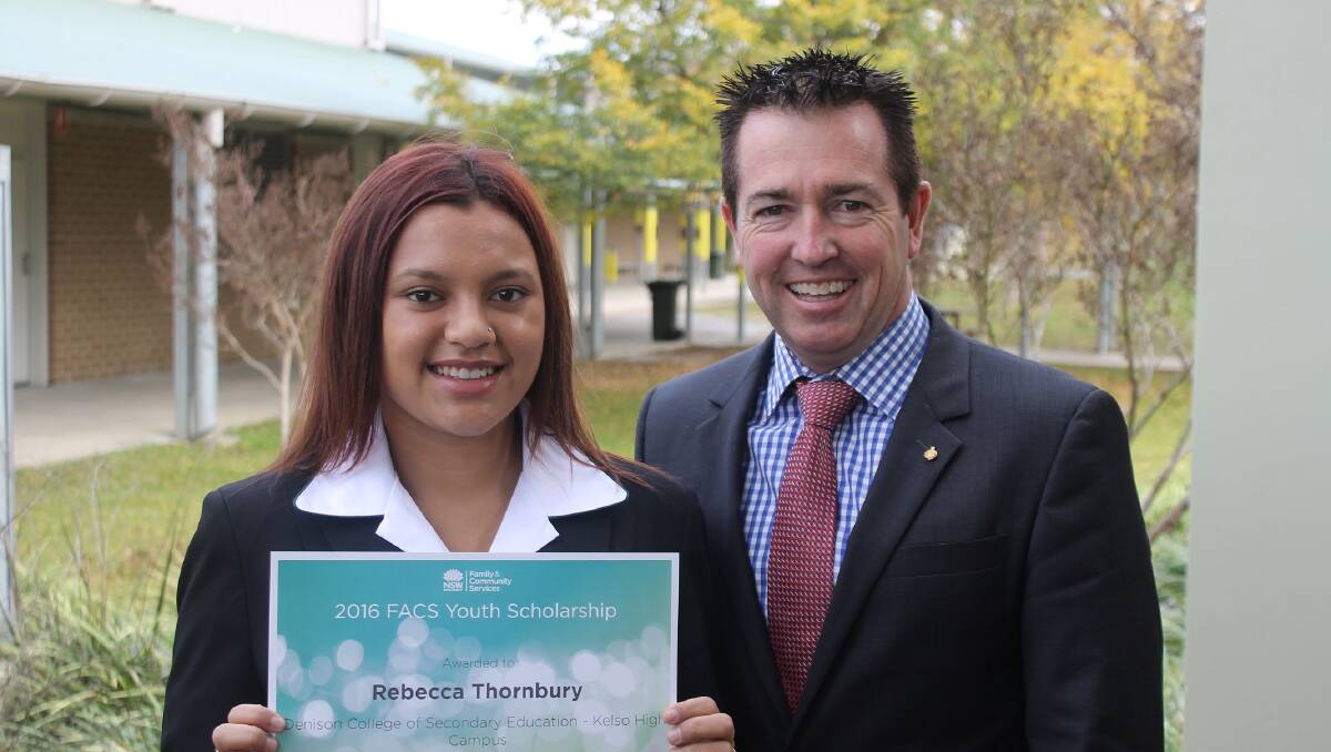 HELP AT HAND: Last year's FACS scholarship winner, Rebecca Thornbury. Scholarships are on offer for disadvantaged young people to stay in school.