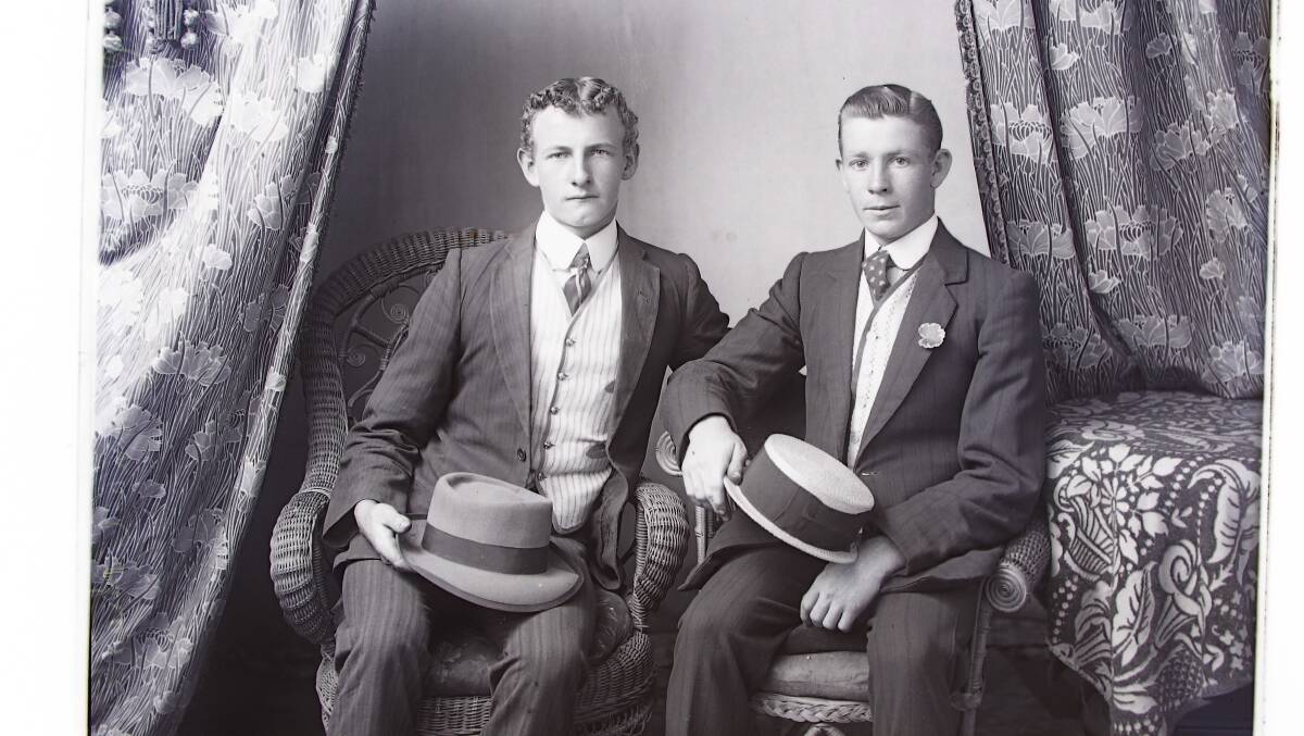 HATS OFF: Dan Cullen and Charles Gornall (date unknown) from the Bathurst Historical Society’s Gregory Collection. The new exhibition has works from around the world.