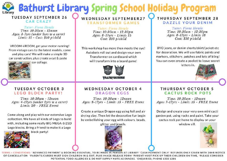 School Holiday Fun: Don't be bored this Spring, jump into the great activities at Bathurst Library.