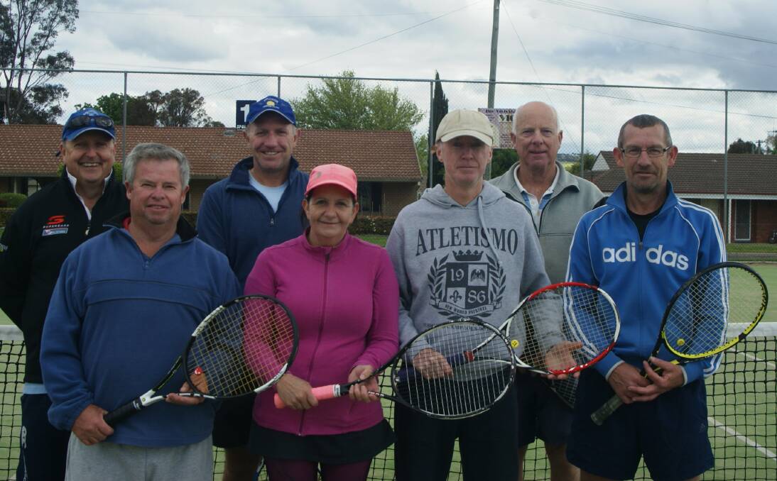 Seniors Team Tournament: Back, Brian Dwyer, Garth Hindmarch and Roger Giles. Front David Bant, Stacey Markwick, John Bullock and Paul Clancy. Photo: Dwyer.