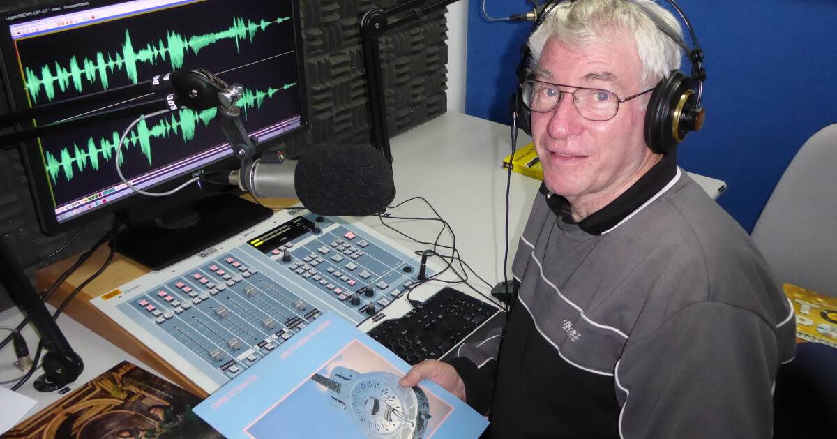 Live on air: Tim Williams prepares for his Retro Top 40 program, which is likely to feature fabulous artists such as Bowie, Jackson and Prince. 