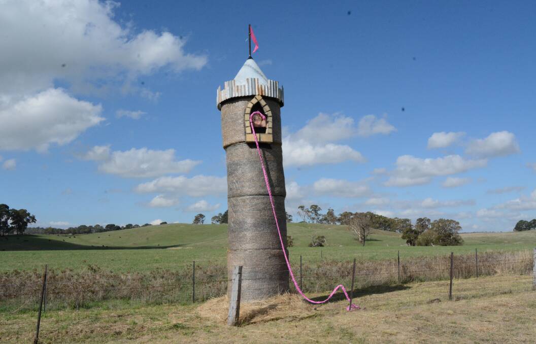 UP IN THE AIR: The top prize winner from the hay bale challenge last year.