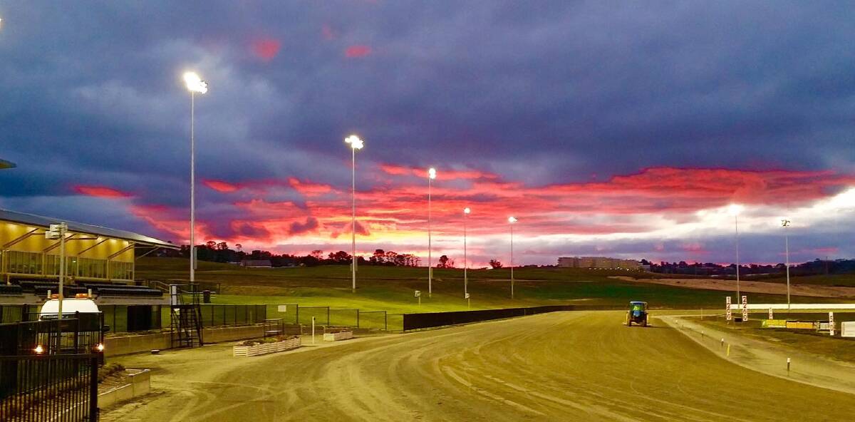 SNAPSHOT: Here's the Bathurst Harness Racing Club track as seen in a different, more dramatic light. Photo: JACK HAGNEY 081816trots