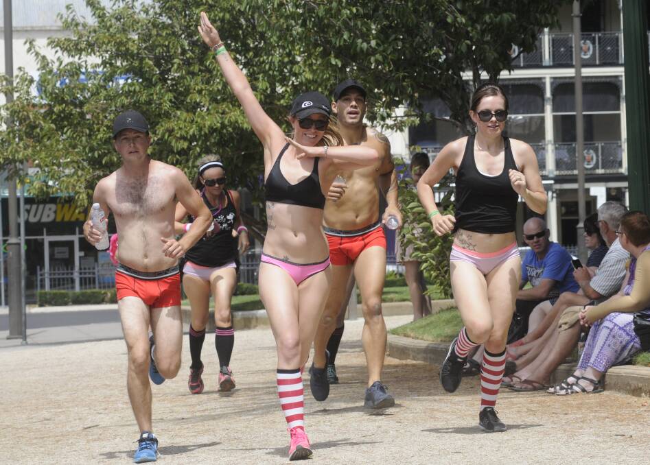 FUN: Last year's inaugural Cupid's Undie Run in Bathurst attracted a colourful and enthusiastic crowd. The second run will be held next month.