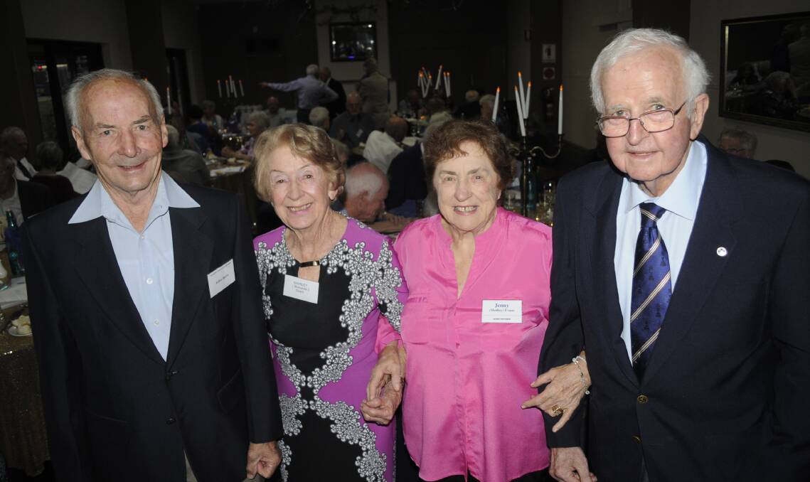 ALL CLASS: The 1949 school captains Arthur Baillie and Shirley (nee Richards) Grant and 1952 school captains Jenny (nee Medley) Evans and Kevin Chew at last Saturday's reunion. Photos: CHRIS SEABROOK 031117cbhs1