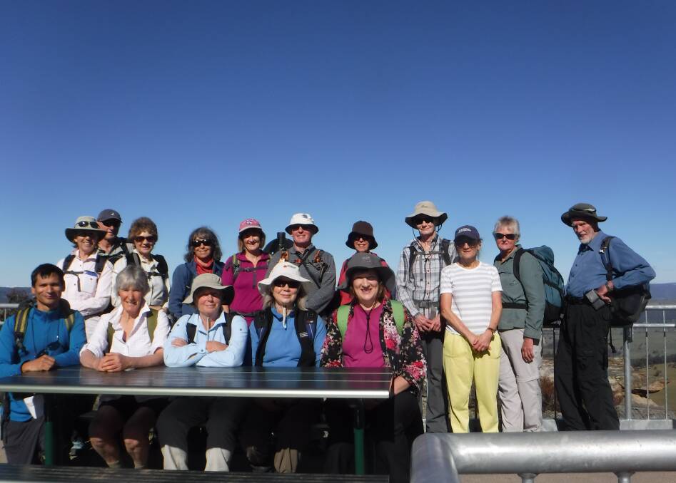 GREAT OUTDOORS: The Central West Bushwalking Club on a trip to Hassans Walls, near Lithgow, in June 2017. Photo: LAURENCE OUTIM 