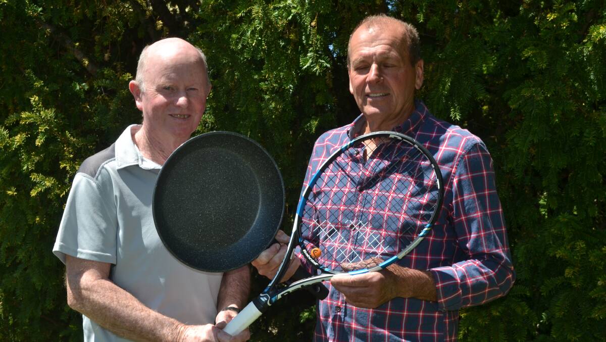BIG EFFORTS: Graeme Stapleton and Phil Church have been thanked for all their hard work for the Eglinton Tennis Club.