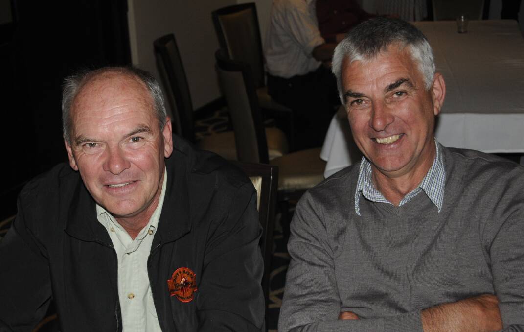 THE BOYS: Brothers John and Rob Porter were at the Bathurst RSL for the double birthday celebration. 102216c60th6