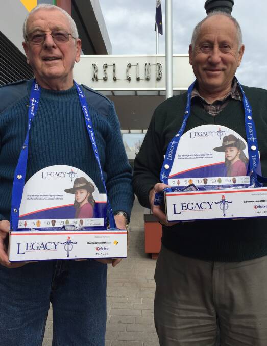 GOOD CAUSE: Bathurst Legacy president Arthur Drury and secretary Geoff Woolfe are preparing for Legacy Badge Day on Friday. 082916legacy3