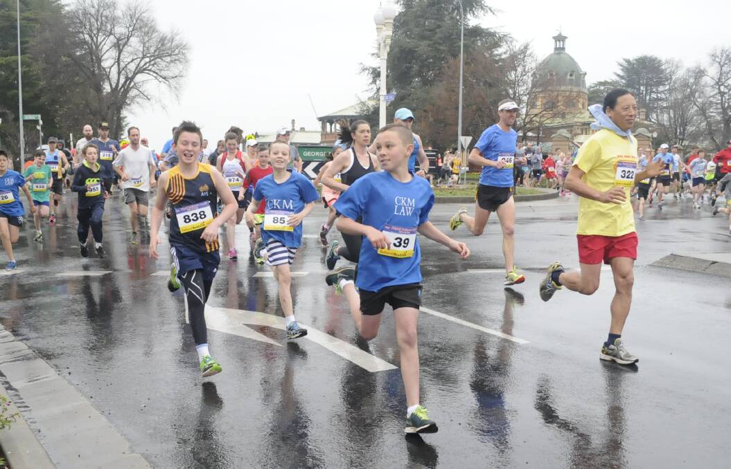 AND WE'RE OFF: Organisers will be hoping for better weather for this year's Edgell Jog after rain affected last year's event. Photo: CHRIS SEABROOK.
