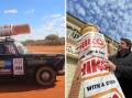 The Lindsell family's well-known Variety Bash entry and its giant Chiko Roll (left) and Wagga artist Chris Roe's Chiko Roll created as part of an exhibition at Wagga (right; picture by Andrew Mangelsdorf).