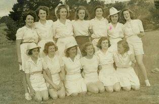 TEAM SPIRIT: Joyce Carpenter (Cranston) pictured second from right with her Rockley Game team in 1947. She was 16.