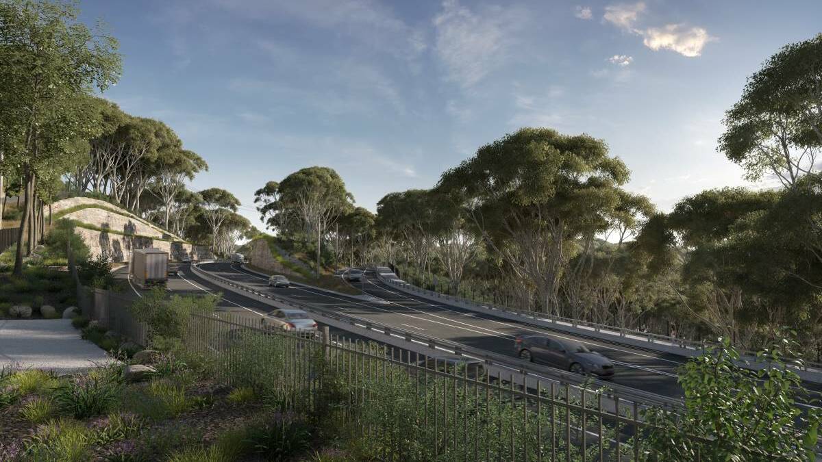 A previous artist's impression of part of the planned Great Western Highway upgrade.