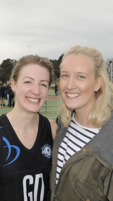 SMILES: Fiona Hanks and Chloe Sharp at the netball courts. 091716cnetb2
