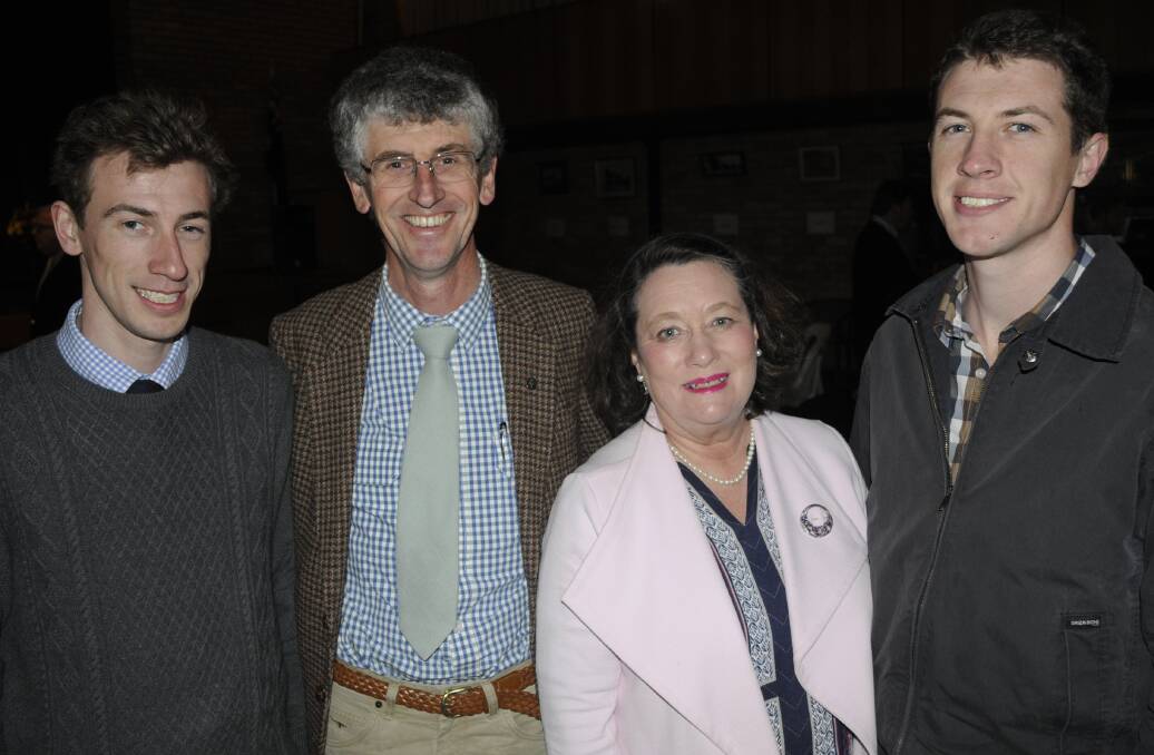 FAMILY: Hugh, Peter, guest of hour Lynne and Alistair Fleming at the function at Scots School. 102216cfwell1
